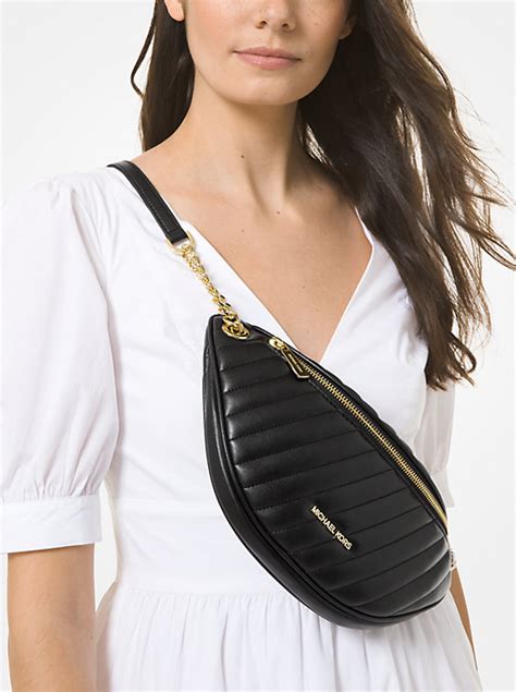 michael kors peyton crossbody|Peyton Large Quilted Belt Bag .